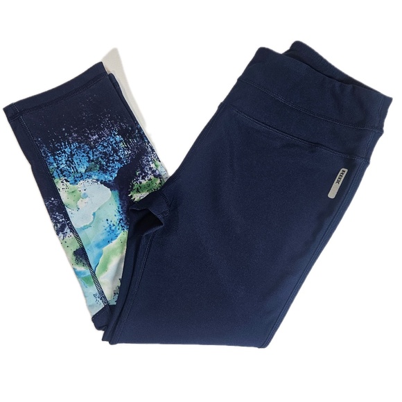 RBX Pants - RBX Leggings Womens Small Blue Navy Abstract Print Yoga Pants Activewear Gym
